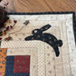 Primitive Farmhouse Log Cabin Easter Bunny Table Topper Item #1666