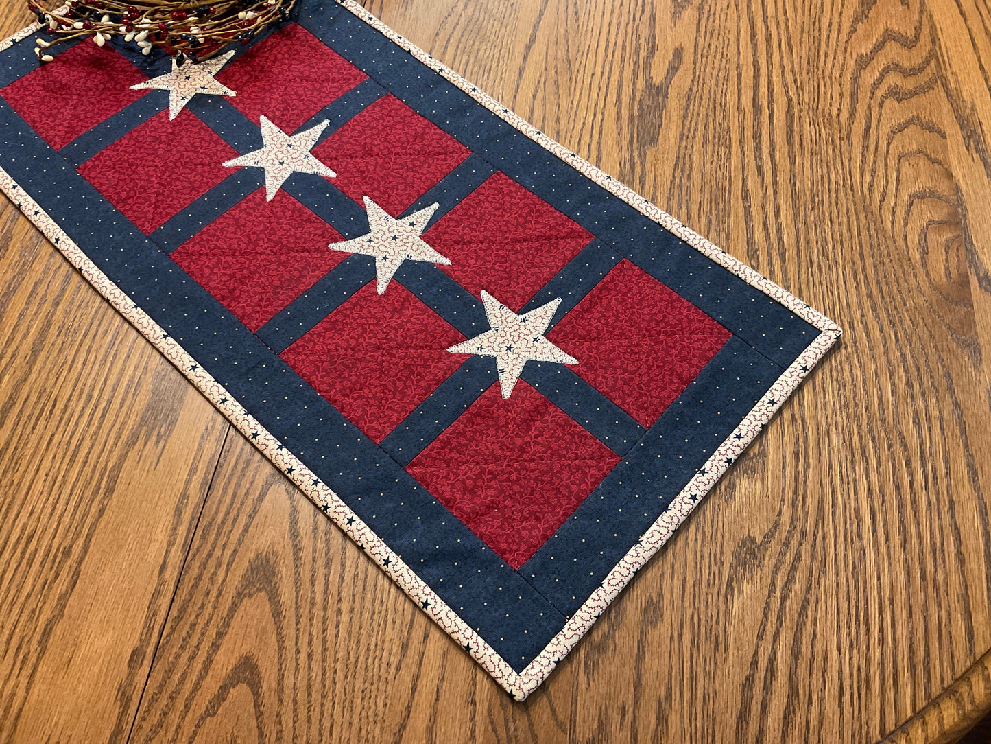 Primitive Farmhouse Americana Table Runner Item #1676