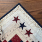 Primitive Farmhouse  Patriotic Log Cabin Table Topper Item #1688