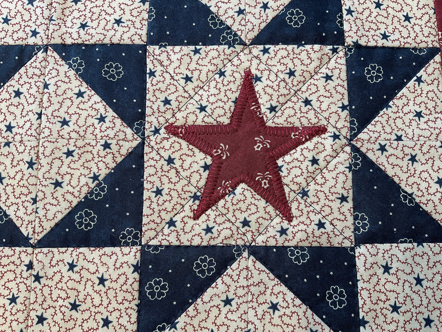 Primitive Farmhouse Americana Patriotic Table Runner Item #1682