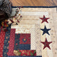 Primitive Farmhouse  Patriotic Log Cabin Table Topper Item #1699