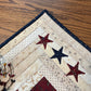 Primitive Farmhouse  Patriotic Log Cabin Table Topper Item #1699