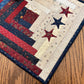 Primitive Farmhouse  Patriotic Log Cabin Table Topper Item #1697