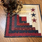 Primitive Farmhouse  Patriotic Log Cabin Table Topper Item #1707