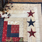 Primitive Farmhouse  Patriotic Log Cabin Table Topper Item #1698