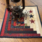 Primitive Farmhouse  Patriotic Log Cabin Table Topper Item #1698