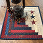 Primitive Farmhouse  Patriotic Log Cabin Table Topper Item #1697