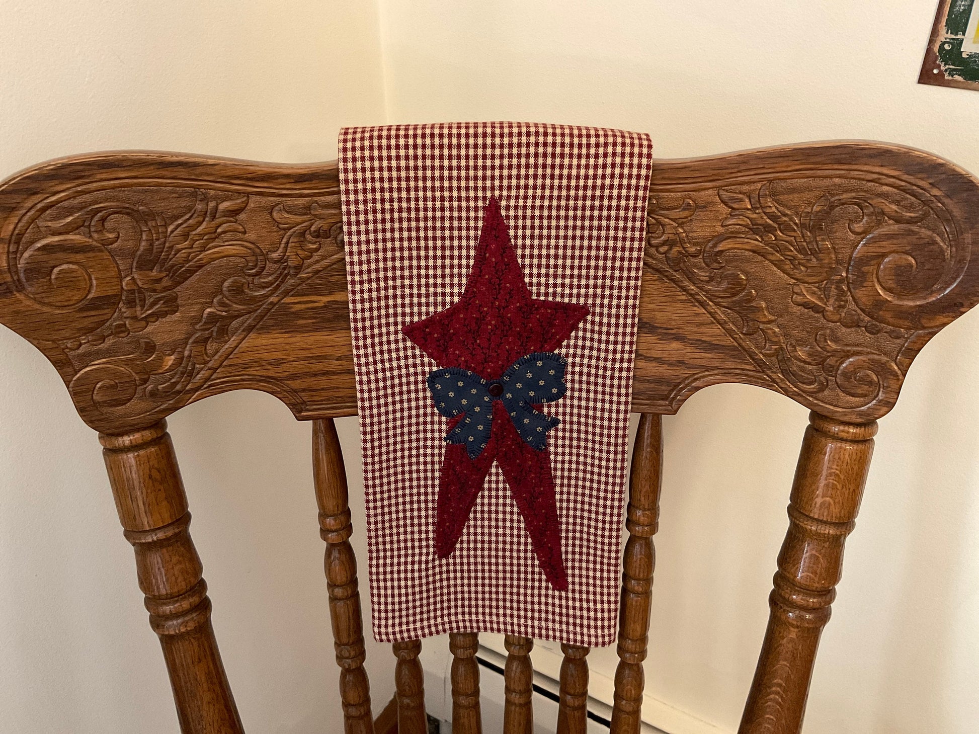 Primitive Farmhouse Americana Star Towel Item # 1706