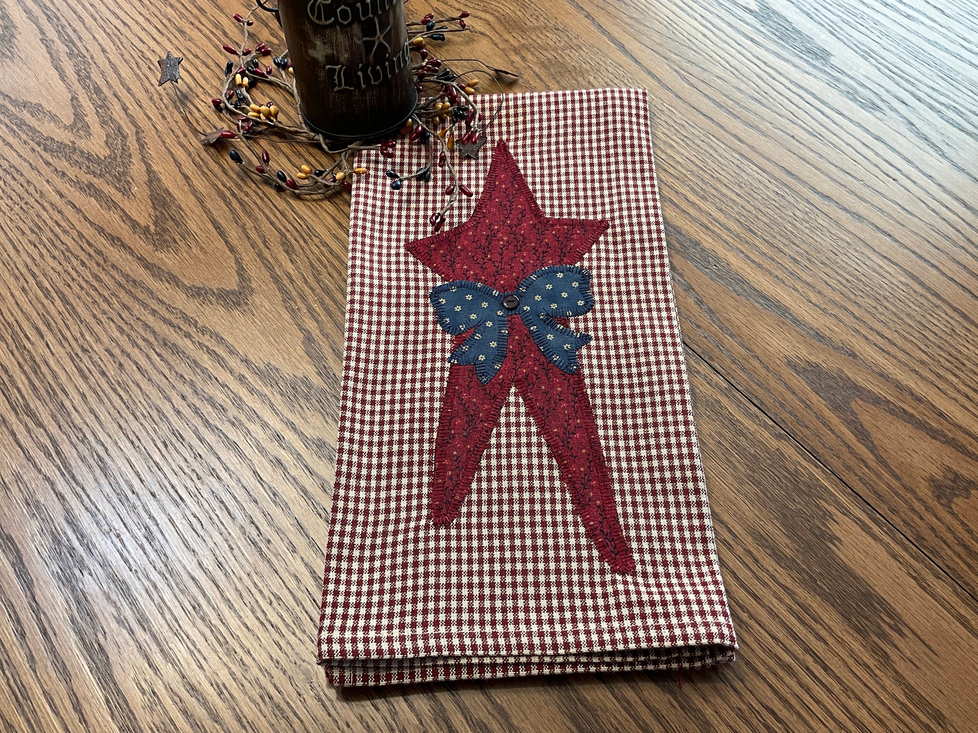 Primitive Farmhouse Americana Star Towel Item # 1706