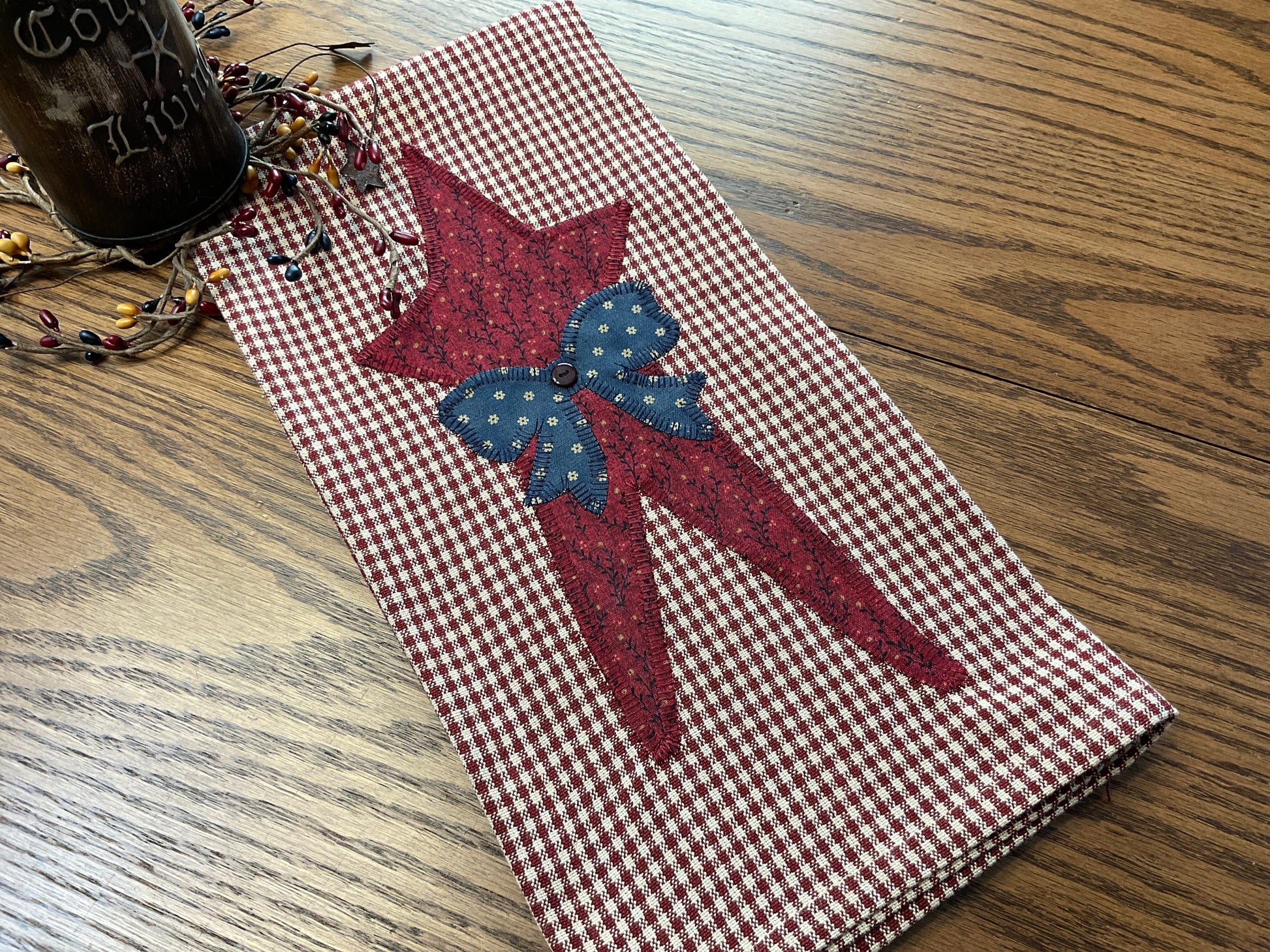 Primitive Farmhouse Americana Star Towel Item # 1706