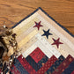 Primitive Farmhouse  Patriotic Log Cabin Table Topper Item #1707