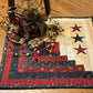 Primitive Farmhouse  Patriotic Log Cabin Table Topper Item #1707