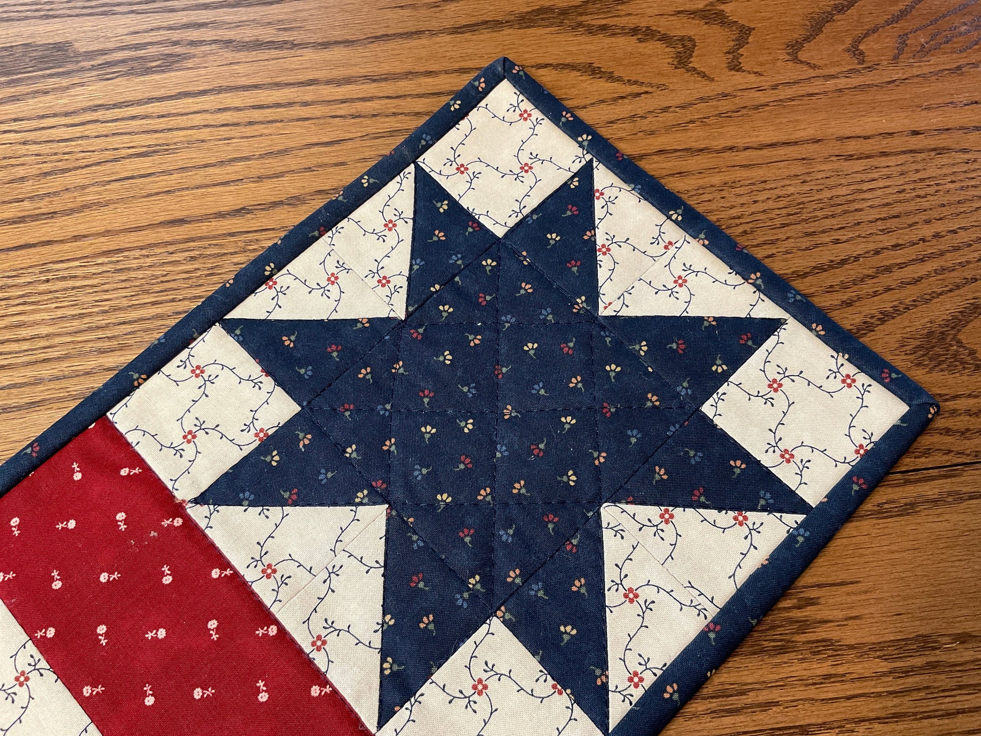 Primitive Farmhouse Americana Patriotic Table Runner Item #1737