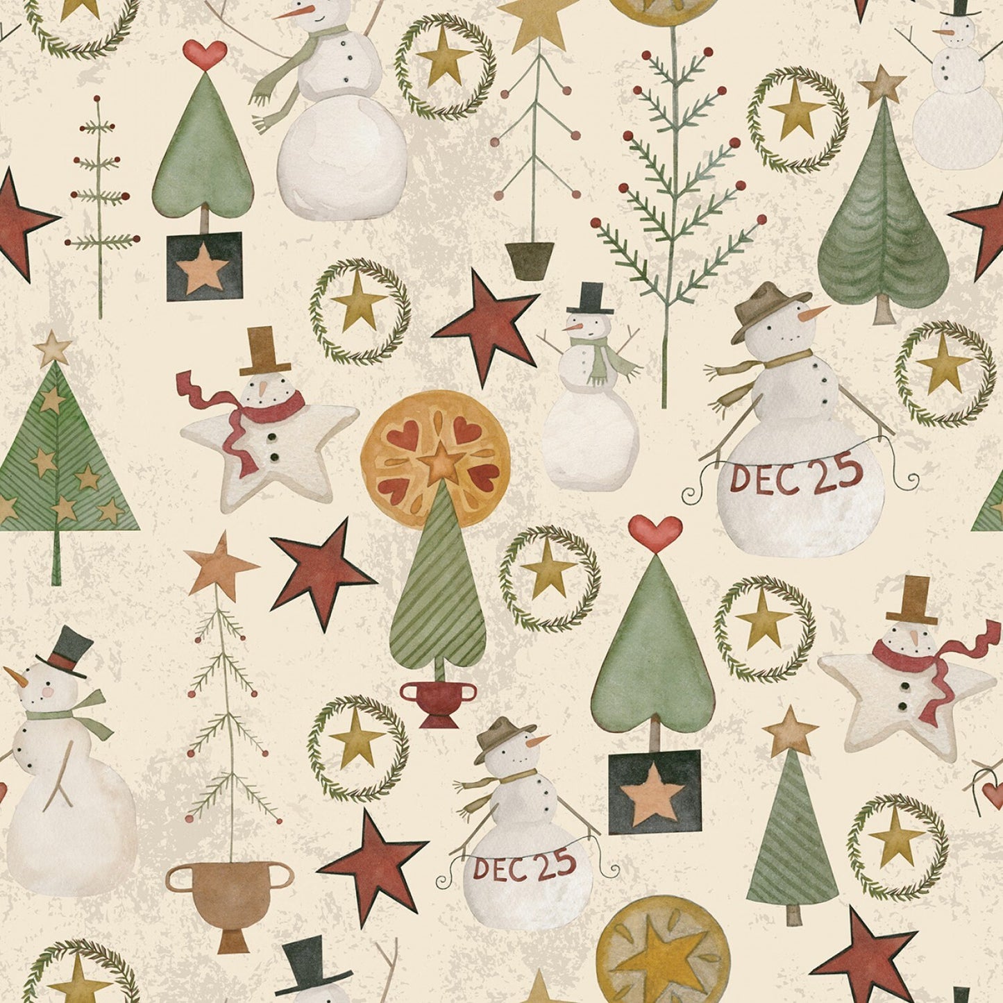 Kringle by Teresa Kogut Jacks And Trees Cream # C13441R-CREAM