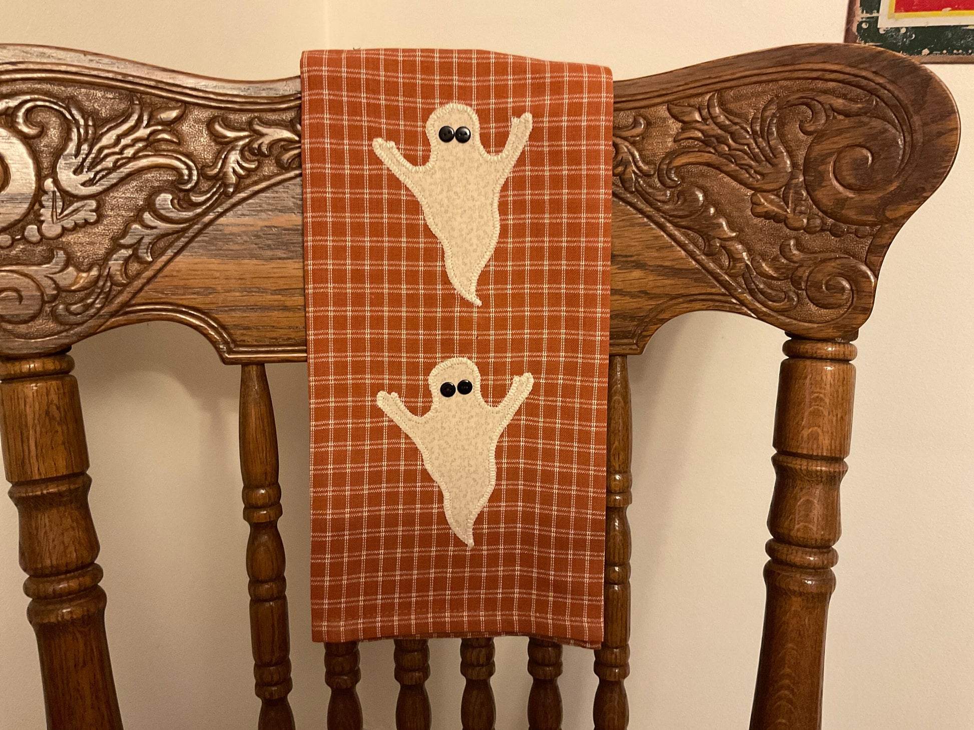 Primitive Farmhouse Ghost Halloween Towel Item #1745