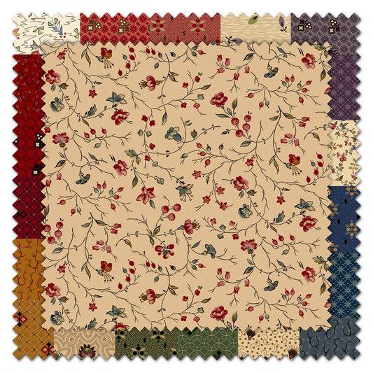 Sturbridge Floral Petites by Pam Buda 10 Inch Square Layer Cake SS77-0006