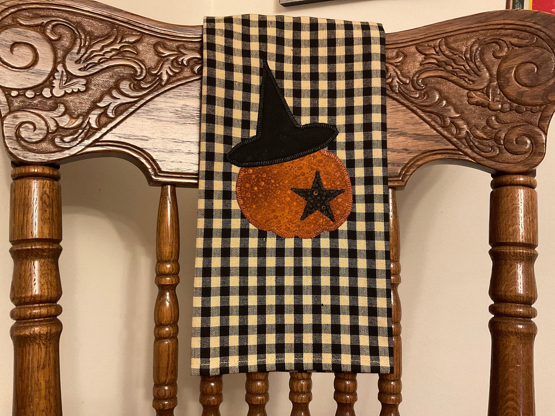 Primitive Farmhouse Pumpkin Towel Item #1740