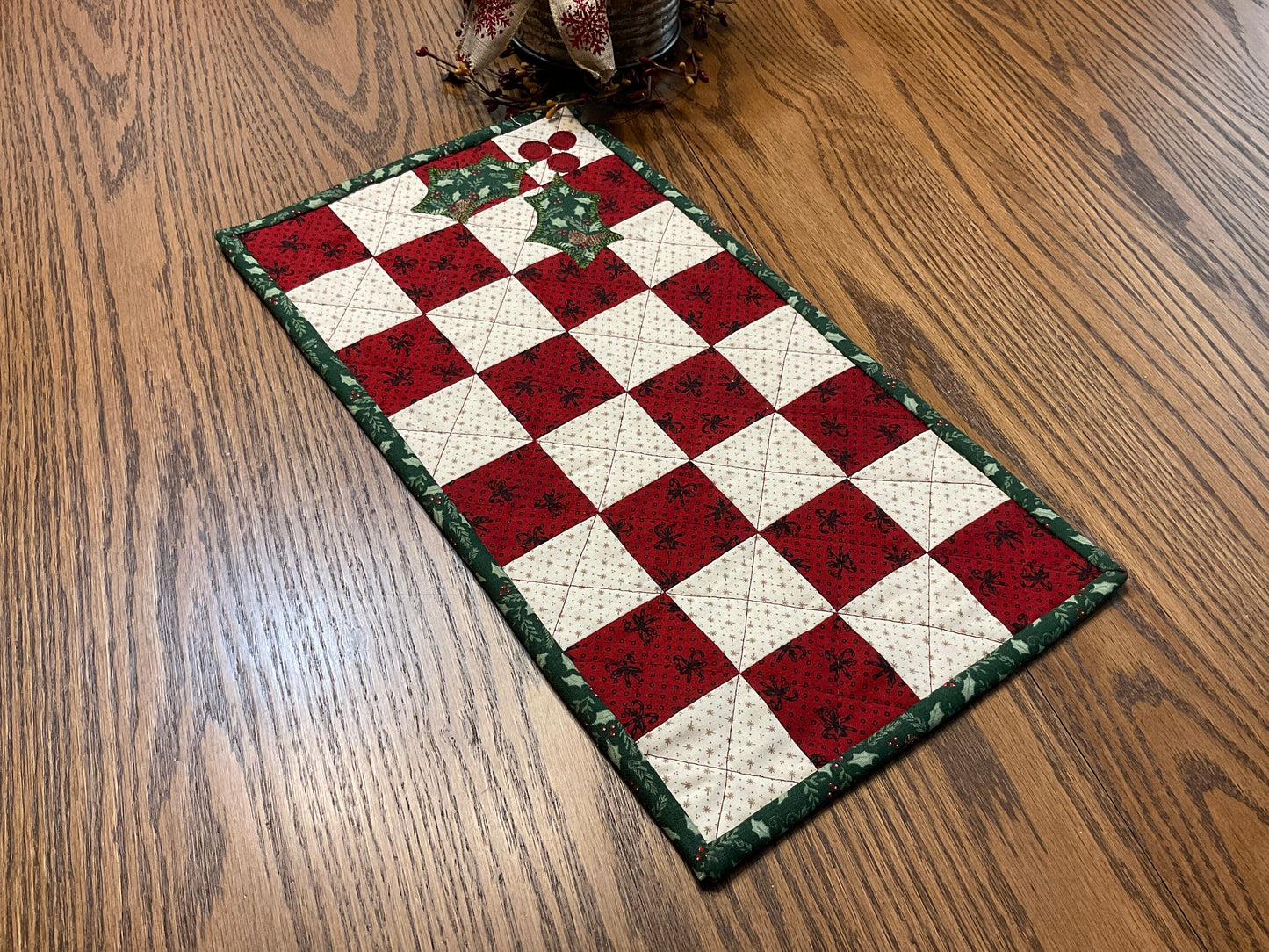 Christmas Primitive Farmhouse Table Runner Item #1763