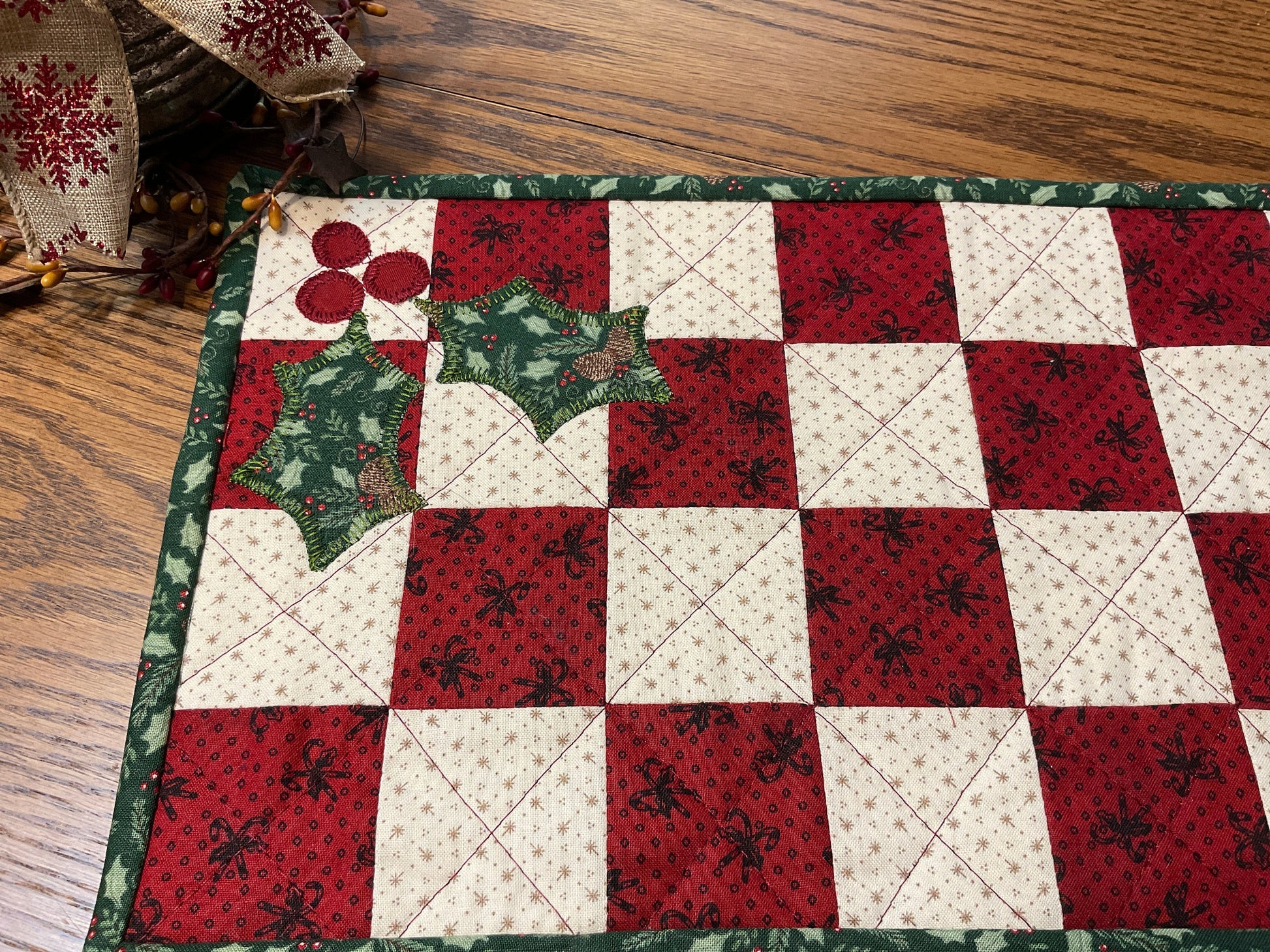Christmas Primitive Farmhouse Table Runner Item #1763