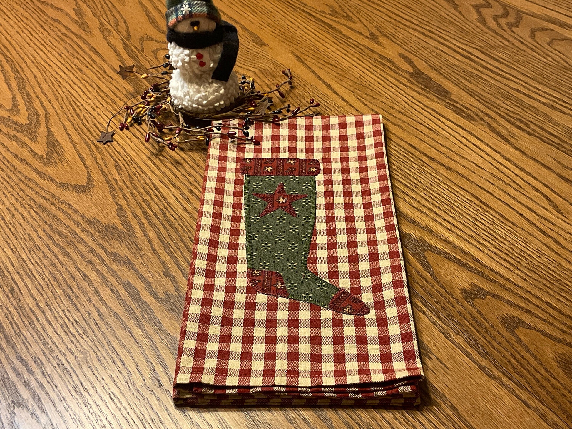 Christmas Primitive Farmhouse Towel Item #1786