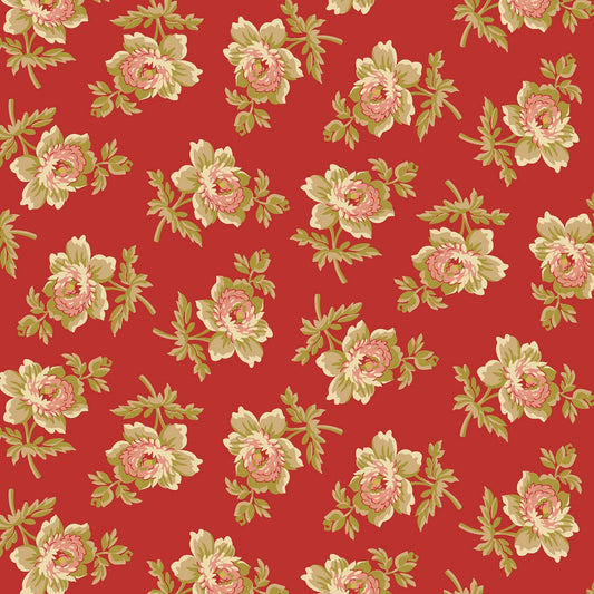 Golden Era by Paula Barnes Red Cabbage Rose # R220641-RED