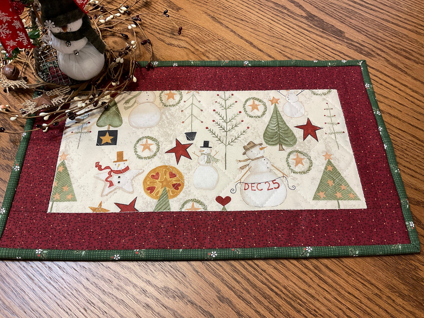 Christmas Primitive Farmhouse Table Runner Item #1802