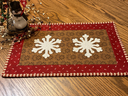 Christmas Snowflake Primitive Farmhouse Table Runner Item #1810