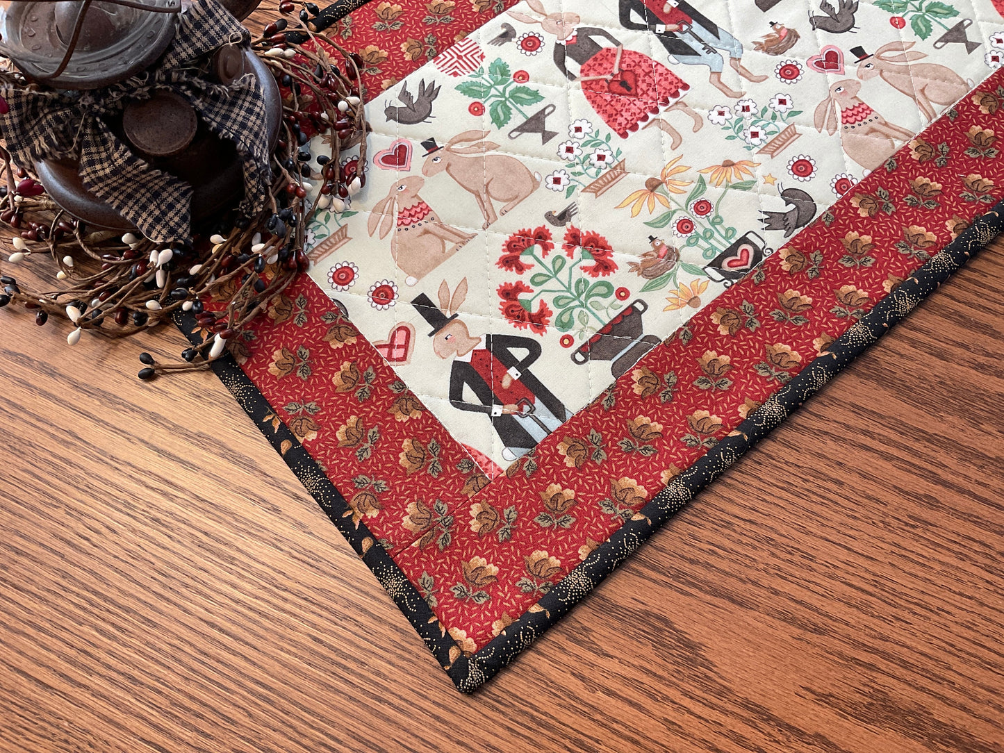 Easter Bunny Primitive Farmhouse Table Runner Item #1862