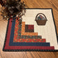 Primitive Farmhouse Log Cabin Easter Basket Table Topper Item #1866