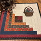 Primitive Farmhouse Log Cabin Easter Basket Table Topper Item #1866