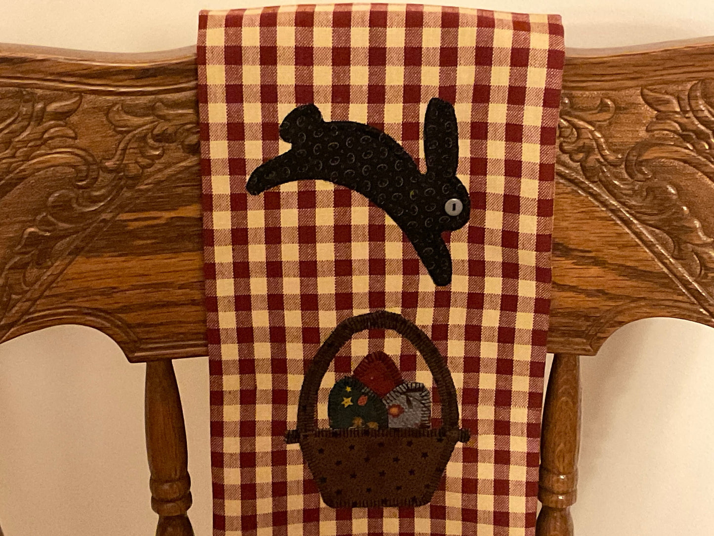 Primitive Farmhouse Easter Bunny Towel Item #1874