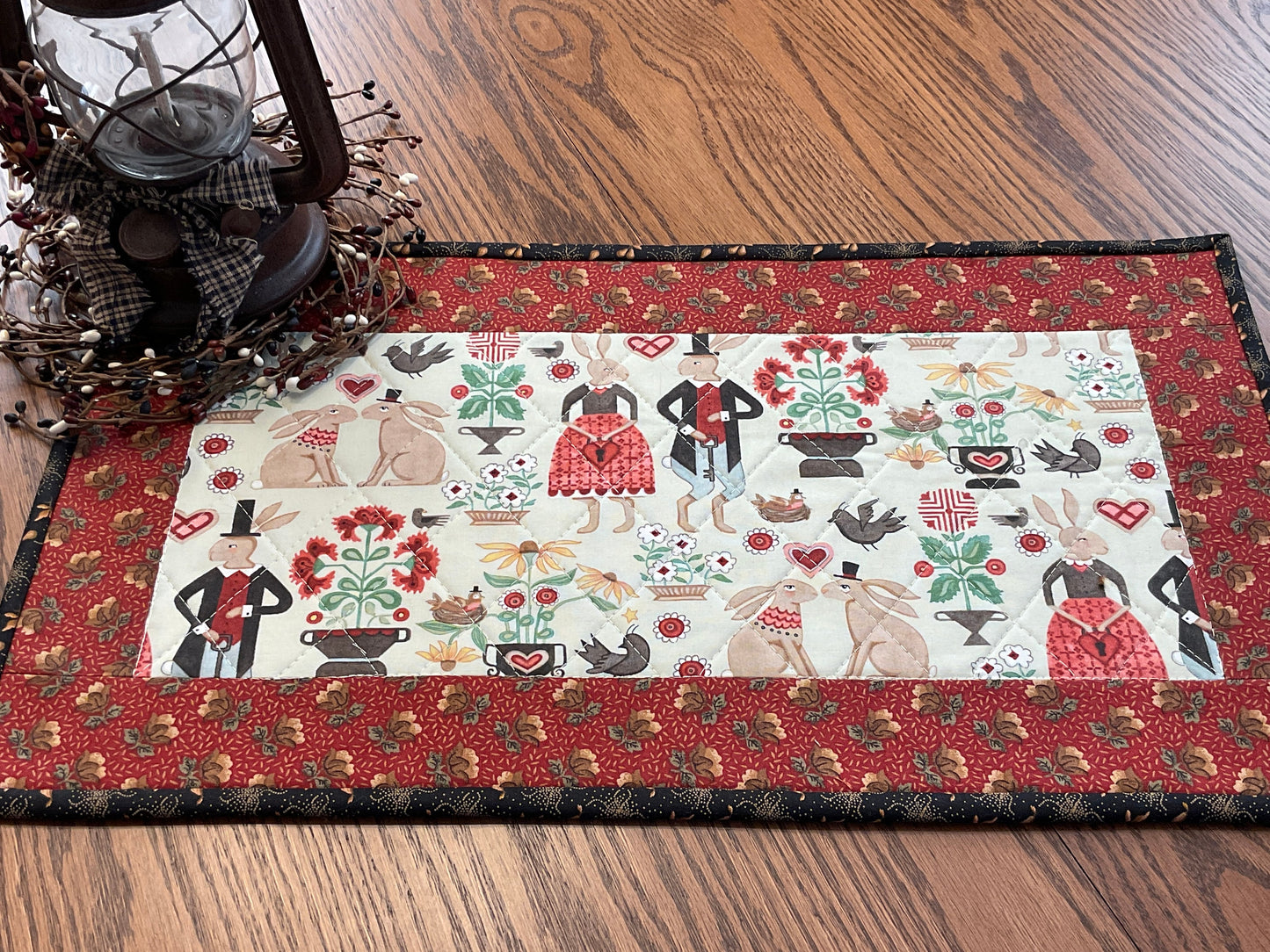 Easter Bunny Primitive Farmhouse Table Runner Item #1862