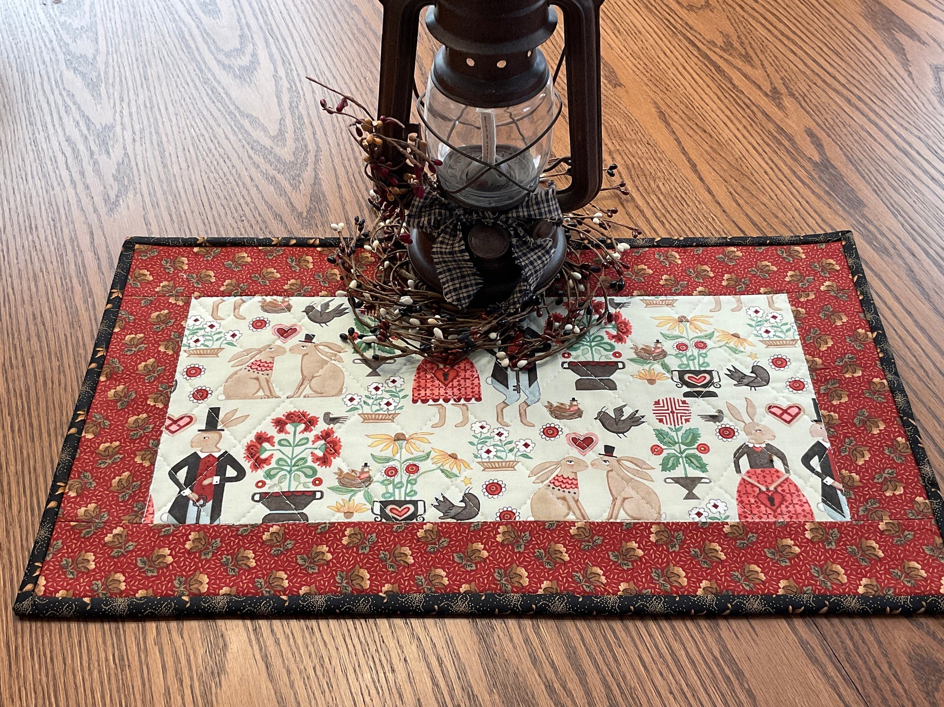 Easter Bunny Primitive Farmhouse Table Runner Item #1862