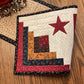 Primitive Farmhouse Log Cabin Table Runner Item #1865