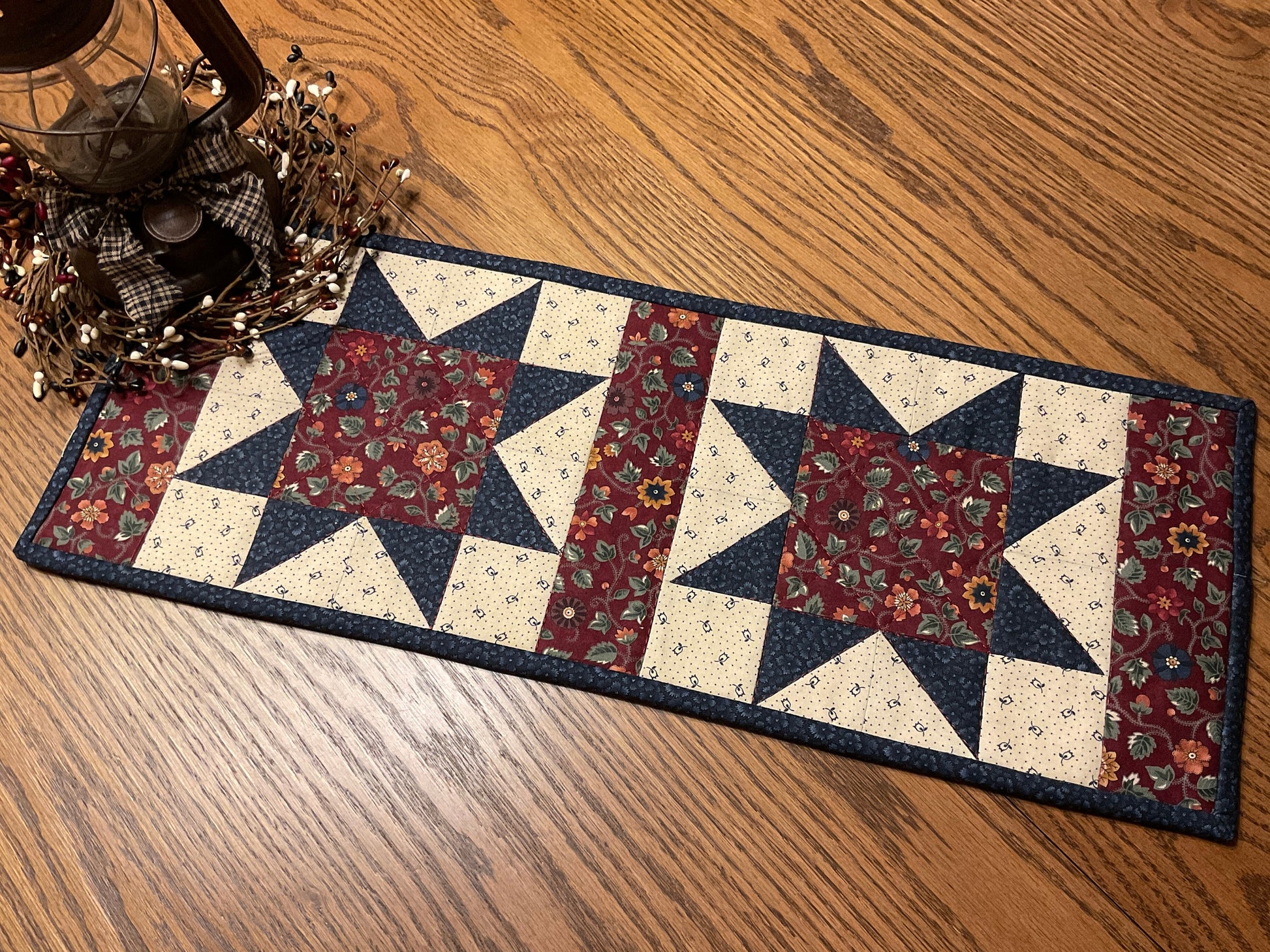 Primitive Farmhouse Star Table Runner Item #1887